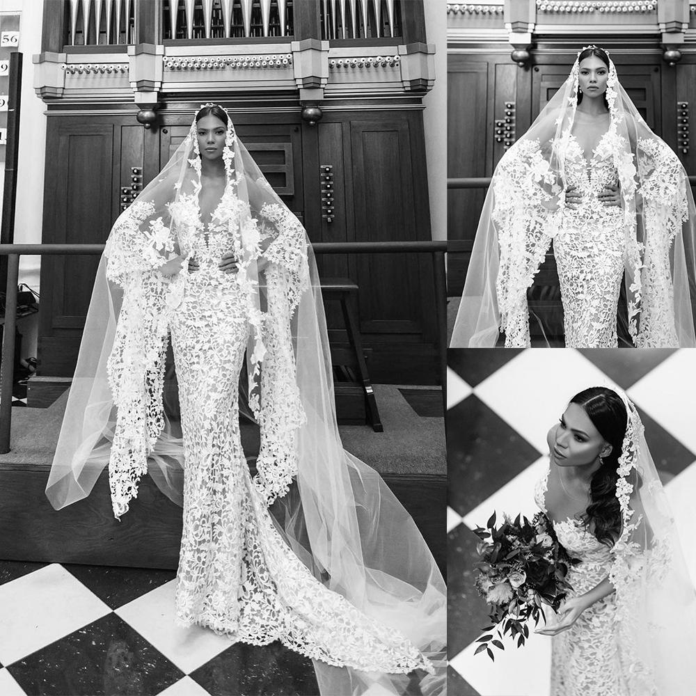 Queen Van Bride Veil Long Lace Applique Mesh With Comb Girls White Cathedral Accessories