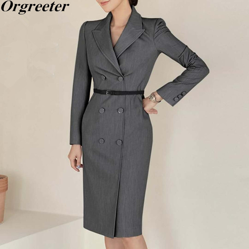 Double-breasted Suit Dress Spring OL Temperament Slim Long Sleeve Bodycon Pencil Blazer 210525, Black
Double-breasted Suit Dress Spring OL Temperament Slim Long Sleeve Bodycon Pencil Blazer 210525, Black