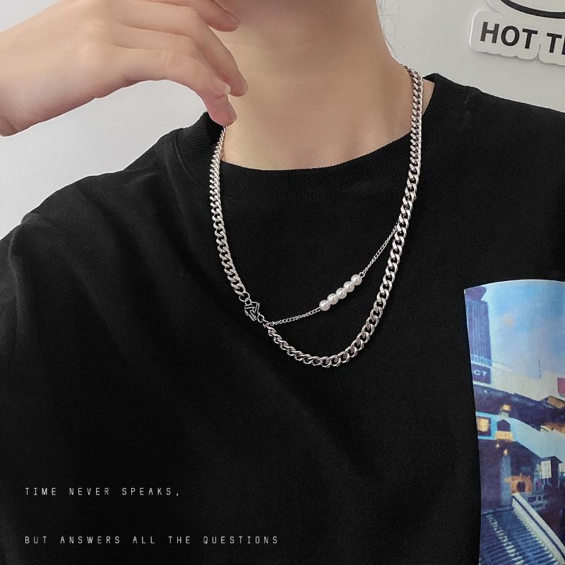 Pendant Necklaces Hip-hop Men And Women Ins Pearl Necklace For Stainless Steel Chain Couples Matching
Pendant Necklaces Hip-hop Men And Women Ins Pearl Necklace For Stainless Steel Chain Couples Matching