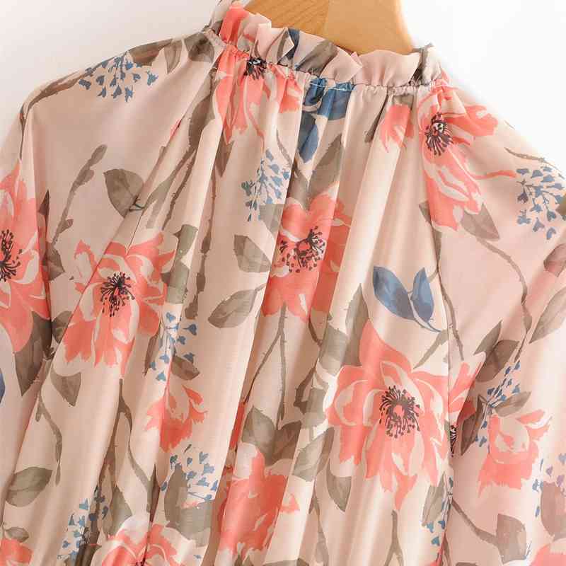 beauty Fashion Boho Style Floral Print Long Dress Women Holiday Chic Single Breasted Maxi Dresses Female Party Wear 210514