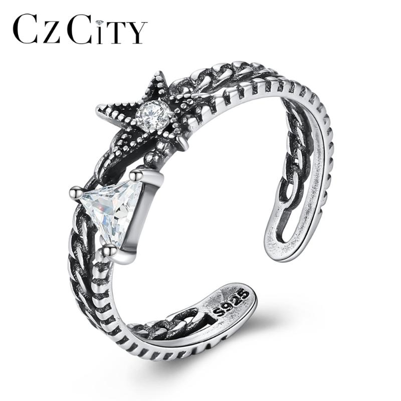 Cluster Rings CZCITY Promotion Genuine 925 Sterling Silver Open For Women Geometric Design Finger Ring Vintage Anniversary Fine Jewelry
Cluster Rings CZCITY Promotion Genuine 925 Sterling Silver Open For Women Geometric Design Finger Ring Vintage Anniversary Fine Jewelry