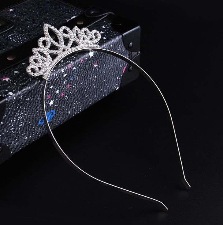 Girls Princess Rhinestone Crown Hair Sticks Kids Colorful Crystal Tiara Headband Birthday Party Prom Decoration Supplies