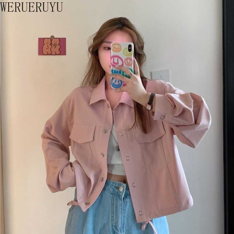 WERUERUYU Pink Tooling Jacket Womens Korean Style Loose Spring And Autumn All Match Short Tops Ins Coat Women Clothing 210608, Photo color
WERUERUYU Pink Tooling Jacket Womens Korean Style Loose Spring And Autumn All Match Short Tops Ins Coat Women Clothing 210608, Photo color