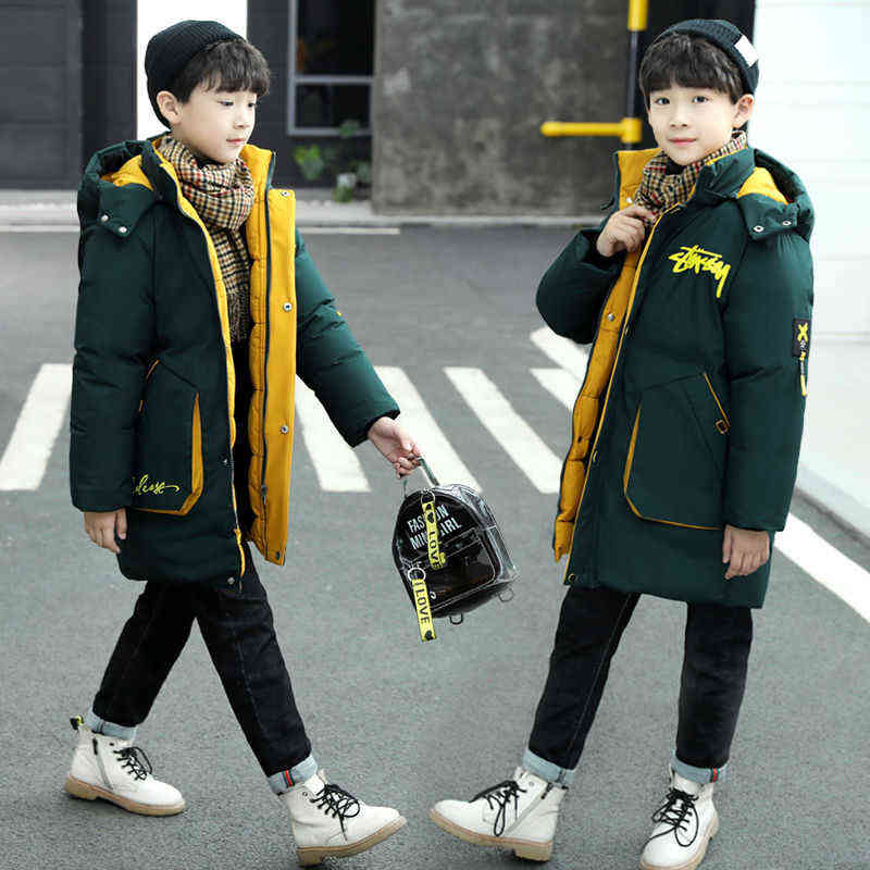 Winter Boy Cotton Coat 14 Children's Clothing Casual Thick Winter Jacket Fashion Outerwear 12 Years 10 Kids 11 Boys Clothes 211111