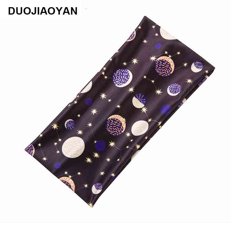 Hair Accessories Jewelry Multi Charming and Creative Star Print Elastic Wide Edge Headband Sports Sweat Absorbing Women's Headdress