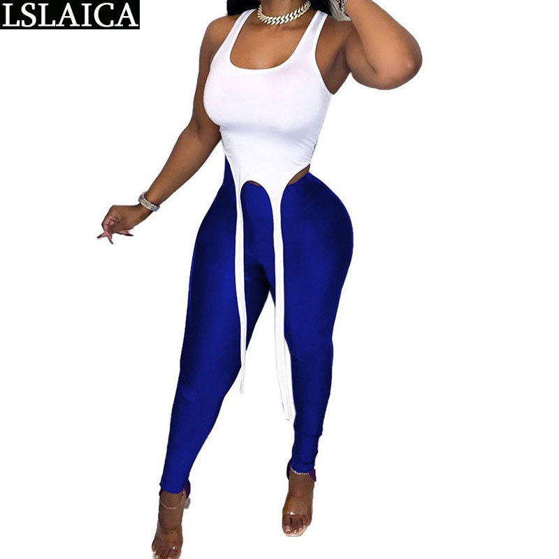 Fashion Vest Long Strip Sexy Solid Color Two-piece Suit Sleeveless Pullover Elastic Waist Fitness Tracksuit Sports Knitted 210520