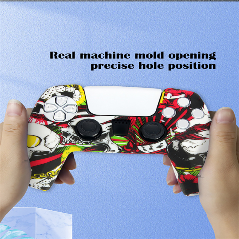 Camouflage Games Handle Covers PS5 Silicone Cases Anti-Slip Cover Game Handles Painting Protect Case For Playstation 5 Colorful Game Controller Access