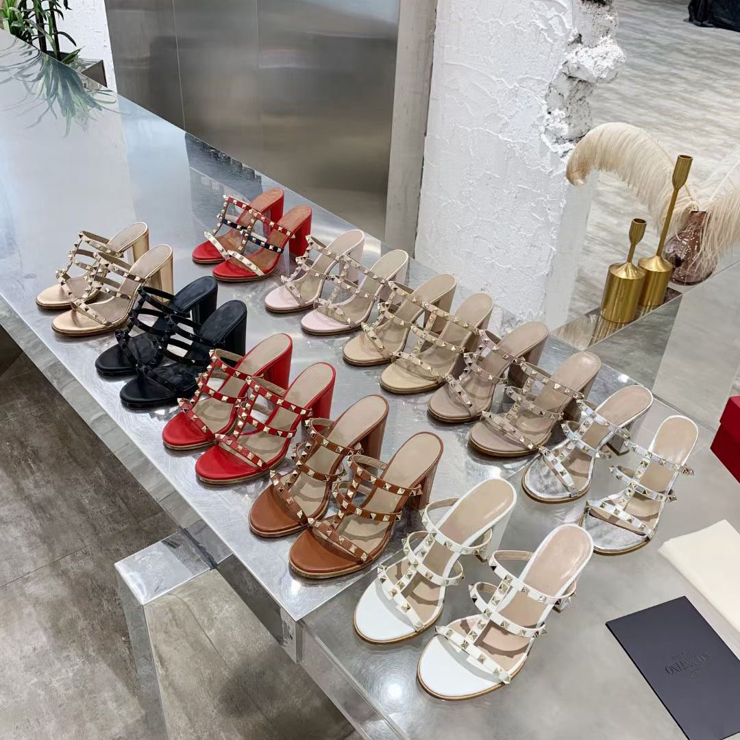 Women High Heels Sandals Luxury Rivet Slippers Genuine Leather Pumps Fashion Stud Heel Nude Ankle Straps Shoes Wedding Dress Sandal, Black
Women High Heels Sandals Luxury Rivet Slippers Genuine Leather Pumps Fashion Stud Heel Nude Ankle Straps Shoes Wedding Dress Sandal, Black