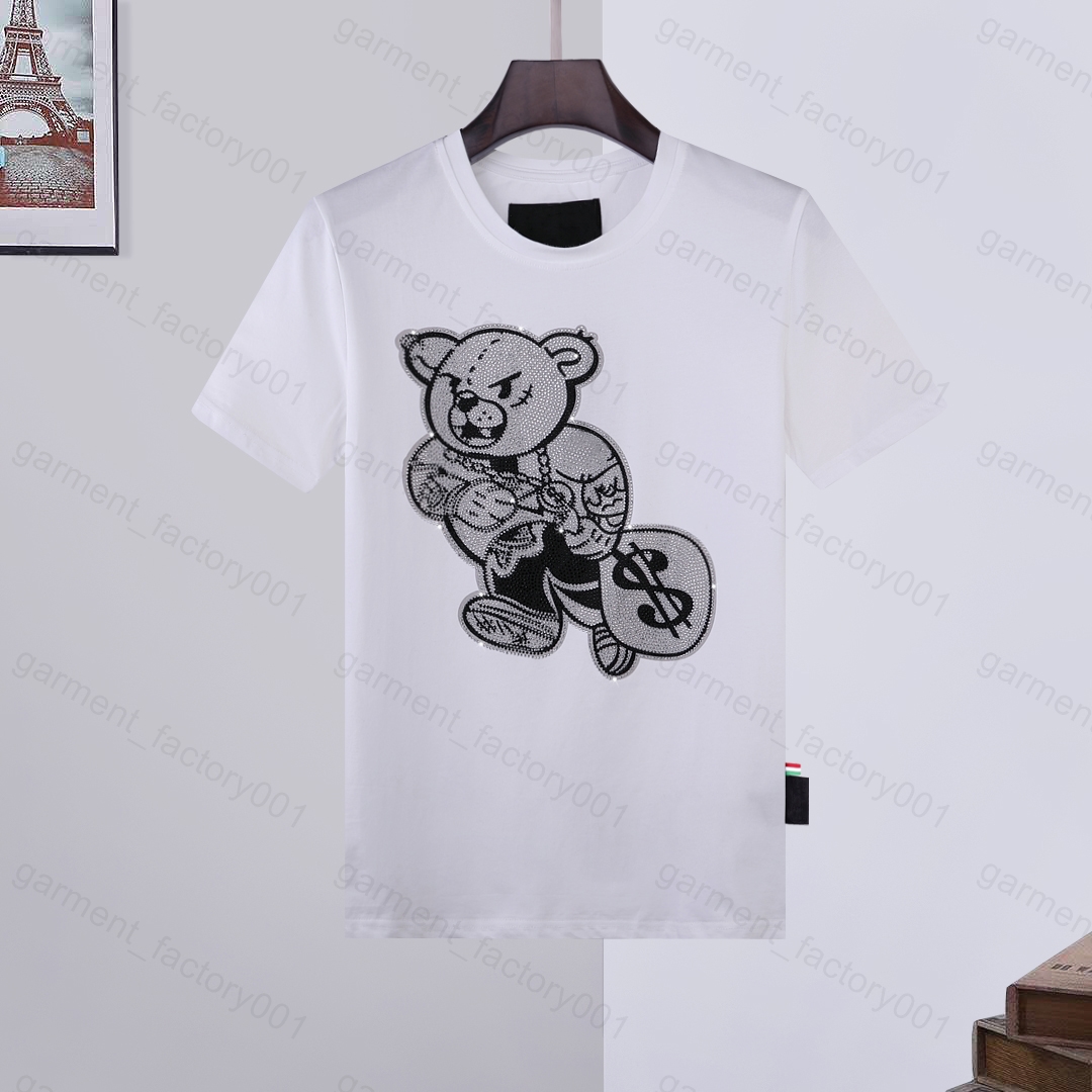Phillip Plain Men designer PP Skull Diamond t shirt Short sleeve Dollar Brown bear Brand tee O-Neck high Quality Skulls TShirt tees tops 09, White
Phillip Plain Men designer PP Skull Diamond t shirt Short sleeve Dollar Brown bear Brand tee O-Neck high Quality Skulls TShirt tees tops 09, White