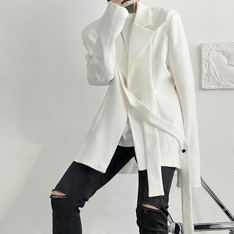 Men' Suits & Blazers Mens Casual Blazer Jacket Designer Asymmetrical Streamer Personality Ultra-long-sleeved Small Suit Korean Clothing, White
Men' Suits & Blazers Mens Casual Blazer Jacket Designer Asymmetrical Streamer Personality Ultra-long-sleeved Small Suit Korean Clothing, White