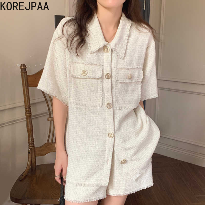 Korejpaa Women Sets Summer Korean Chic Niche Lapel Button Tassel Shirt High Waist Straight Two-Piece Casual Shorts Suits 210526, Photo color
Korejpaa Women Sets Summer Korean Chic Niche Lapel Button Tassel Shirt High Waist Straight Two-Piece Casual Shorts Suits 210526, Photo color
