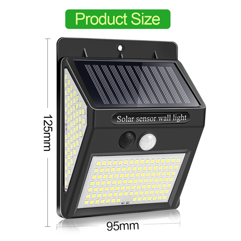 228 144 LED Solar Light Outdoor Solars Lamp with Motion Sensor Solar-Powered Sunlight Spotlights for Garden Decoration Waterproof Wall Lights