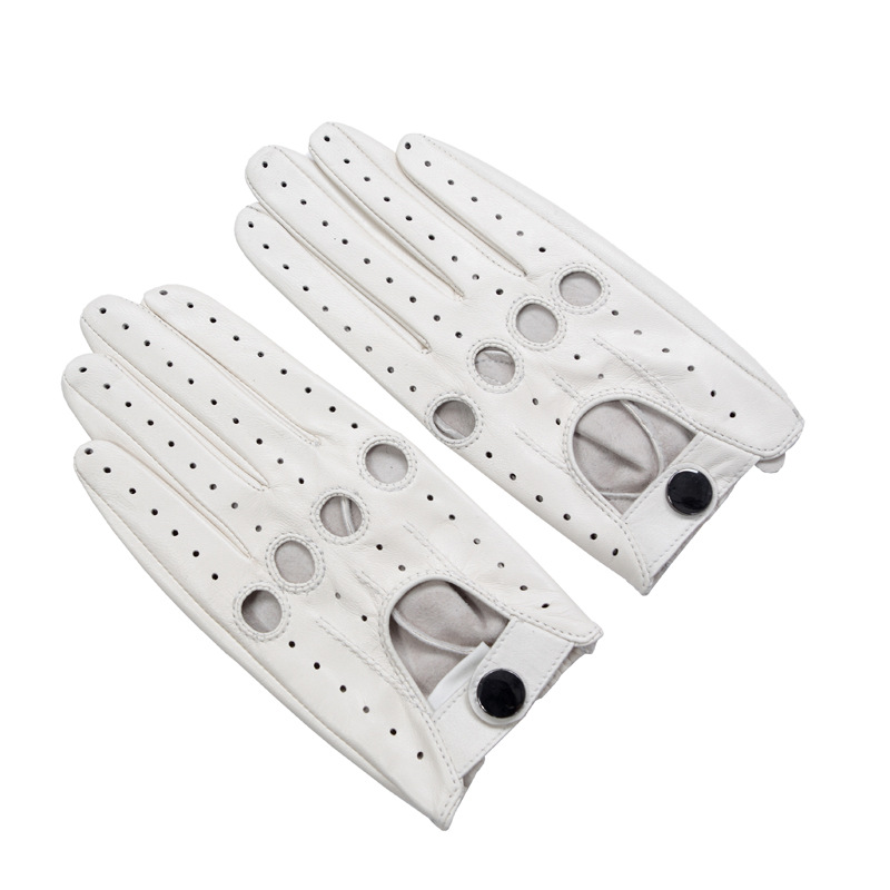 Fashion Breathable Women Leather Gloves Spring Driving Gloves Full Finger Non Slip Mitten Female Real