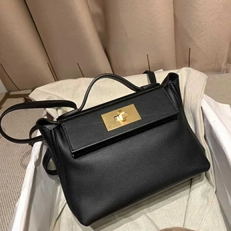 Designer kellies bags 22ss new bag fashion one shoulder portable litchi leather buckle women's, Black
Designer kellies bags 22ss new bag fashion one shoulder portable litchi leather buckle women's, Black
