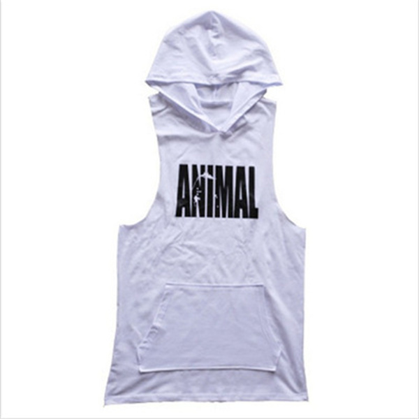 New Men Bodybuilding Cotton Tank top Gyms Fitness Hooded Vest Sleeveless Hoodie Casual Fashion mens Workout Clothing