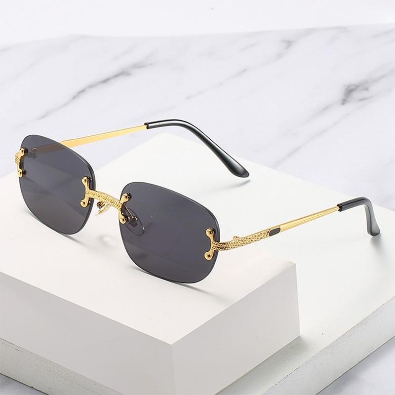 Sunglasses Retro Metal Colorful Glasses Rimless Blue Lenses Oval Sun Shades Eyeglasses UV400 Protection Classic Women 2022 
Sunglasses Retro Metal Colorful Glasses Rimless Blue Lenses Oval Sun Shades Eyeglasses UV400 Protection Classic Women 2022