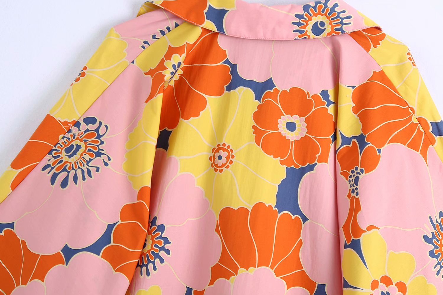 Women's Lapel Printed Loose Pullover Kimono Shirt Long Sleeve Plus Size Harajuku Chic Female Top 210507