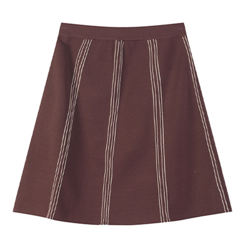 VGH Black Elegant Bright Line Decoration Skirt For Women High Waist Vintage Mini Skirts Female Summer Fashion Clothing Tide 210421