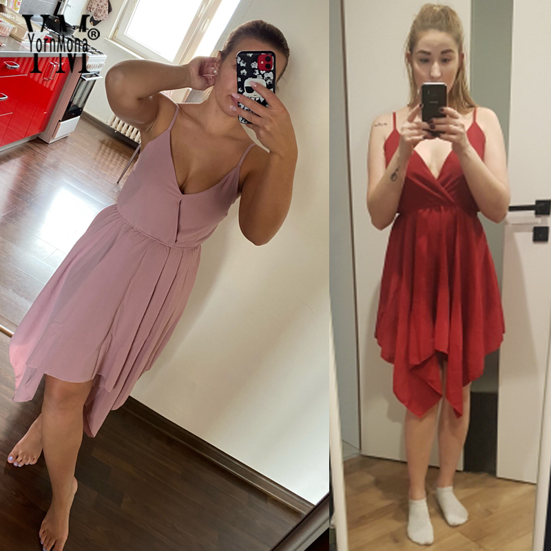 2021yornmona 2021 solid summer women dress chic adjustable strap v-neck irregular boho dress backless slim waist beach dress, Black;gray
2021yornmona 2021 solid summer women dress chic adjustable strap v-neck irregular boho dress backless slim waist beach dress, Black;gray