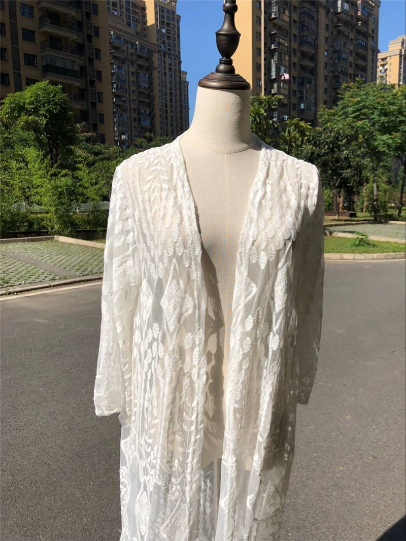 Tunics for beach Long Lace Beach Dress Women Swim Cover up Plus size Saida de Praia Robe Plage Kaftan #Q521 210420