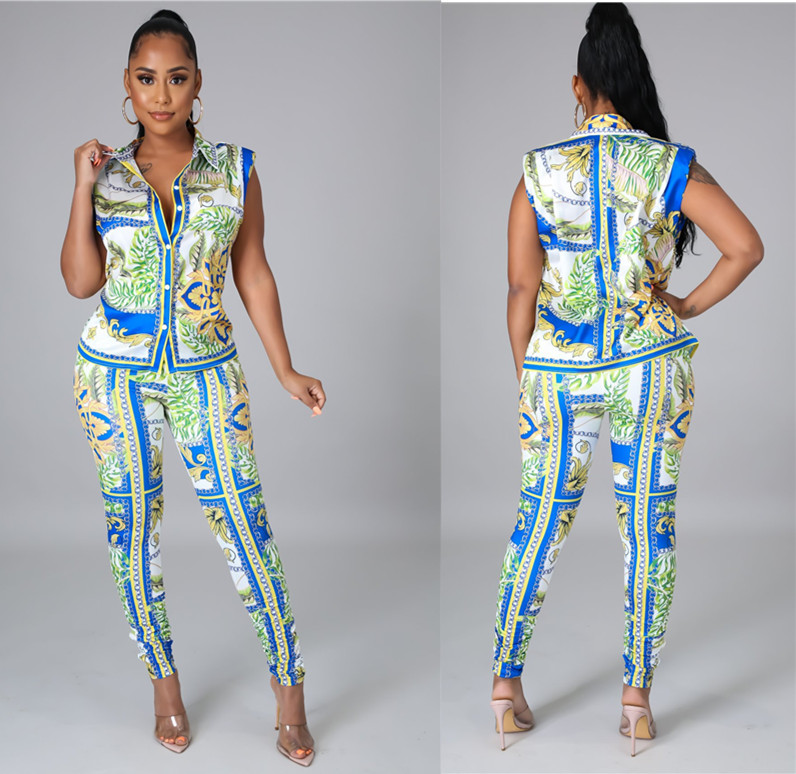 Free Ship 2021 Women Fashion Print Sleeveless Shirt and Pants Set Casual Slim Two Piece Outfits Tracksuits XXL, White
Free Ship 2021 Women Fashion Print Sleeveless Shirt and Pants Set Casual Slim Two Piece Outfits Tracksuits XXL, White