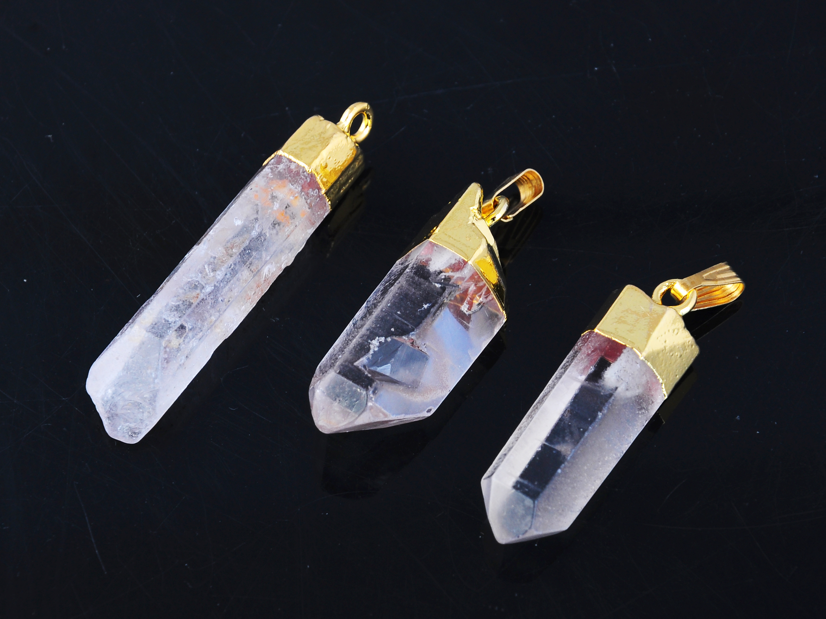 Clear Quartz Necklace Reiki Healing Crystal Pendant Spiritual Natural Irregular Raw Stone Necklaces Gemstone Jewelry for Women Men