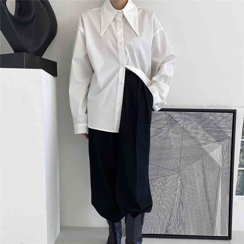 Korean Lapel Solid Color Women's Shirts Versatile Long Sleeve Single Breasted Blouse Women Autumn Blusas Mujer 12541 210427