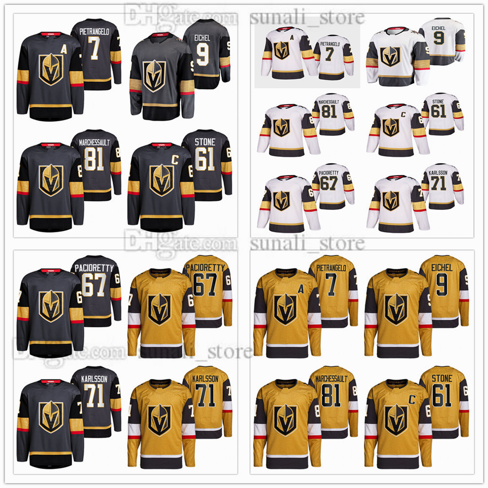 Vegas Hockey Golden Knights Jerseys 9 Jack Eichel 61 Mark Stone 71 William Karlsson 67 Max Pacioretty 81 Jonathan Marchessault 7 Alex Pietrangelo Men Women Kids, Gold
Vegas Hockey Golden Knights Jerseys 9 Jack Eichel 61 Mark Stone 71 William Karlsson 67 Max Pacioretty 81 Jonathan Marchessault 7 Alex Pietrangelo Men Women Kids, Gold