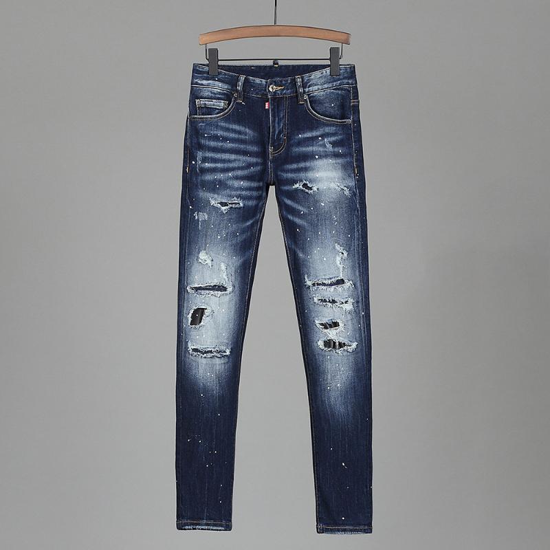 Men's Jeans European Nightclub Style Brand Blue Mens Stretch Men Denim Trousers Patchwork Slim Pencil Pants For 236, 8236
Men's Jeans European Nightclub Style Brand Blue Mens Stretch Men Denim Trousers Patchwork Slim Pencil Pants For 236, 8236