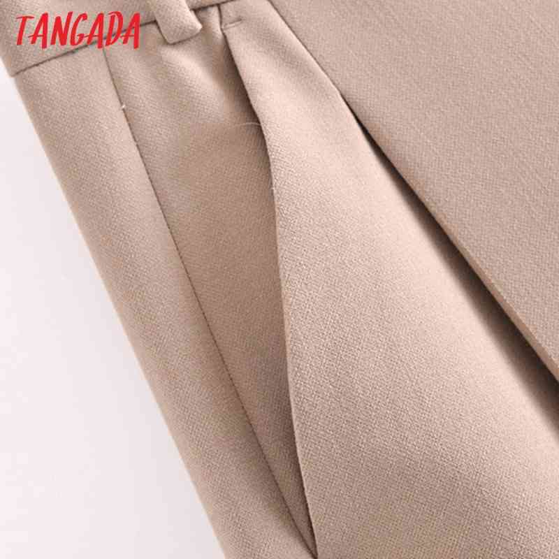 Women Elegant Solid Zipper Pockets OL Shorts Pantalones 3H216 210416