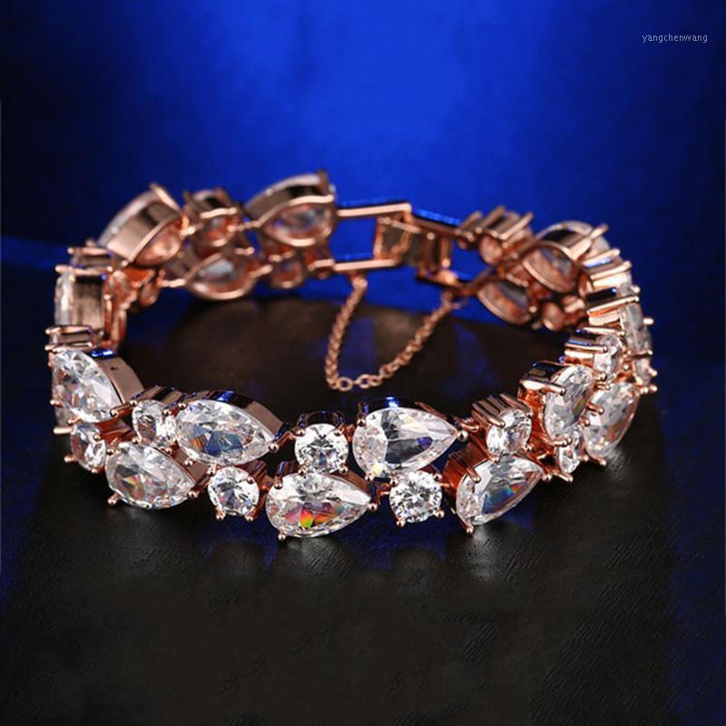 Colorful Zircon Bracelet Rhinestone Rose Gold Not Easy To Fade Jewelry Trendy Bangle