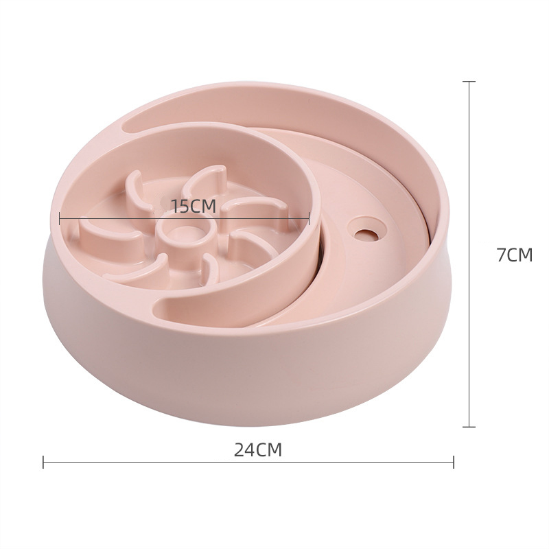 Slow Eating Bowl Dog Food and Water Pink and Green Pet Puppy Feeder Dish Puppy Dog Accessories