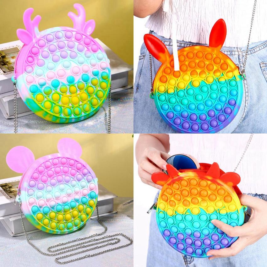 New Rainbow Push Bubble Fidget Toy Messenger Bags Party Favor Cartoon Handbag Silicone Stress Reliever Sensory Toy
New Rainbow Push Bubble Fidget Toy Messenger Bags Party Favor Cartoon Handbag Silicone Stress Reliever Sensory Toy