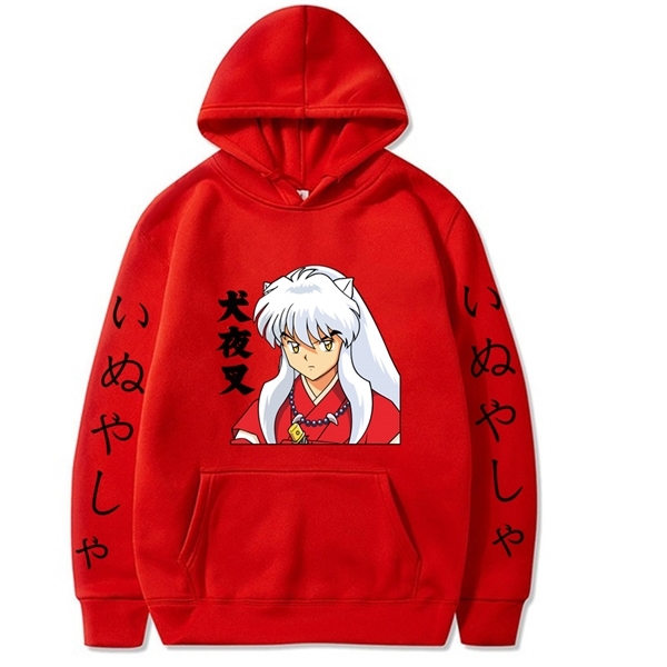 Uniex Anime InuYasha Hoodie Long Sleeve Harajuku Streetwear Hip Hop Y0809