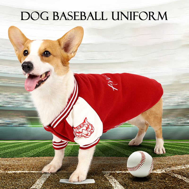 free shipping Dog Apparel Dogs Clothe Autumn and Winter Baseball Sweater Pet Sports Clothing Warm Dogg Outwear Clothes Chihuahua Bulldog S