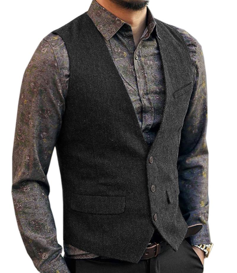 Men' Vests Mens Suit Vest Wool Herringbone Vintage Tweed Casual Formal Business Waistcoat For Wedding Groomsmen Green/Black/Grey
Men' Vests Mens Suit Vest Wool Herringbone Vintage Tweed Casual Formal Business Waistcoat For Wedding Groomsmen Green/Black/Grey