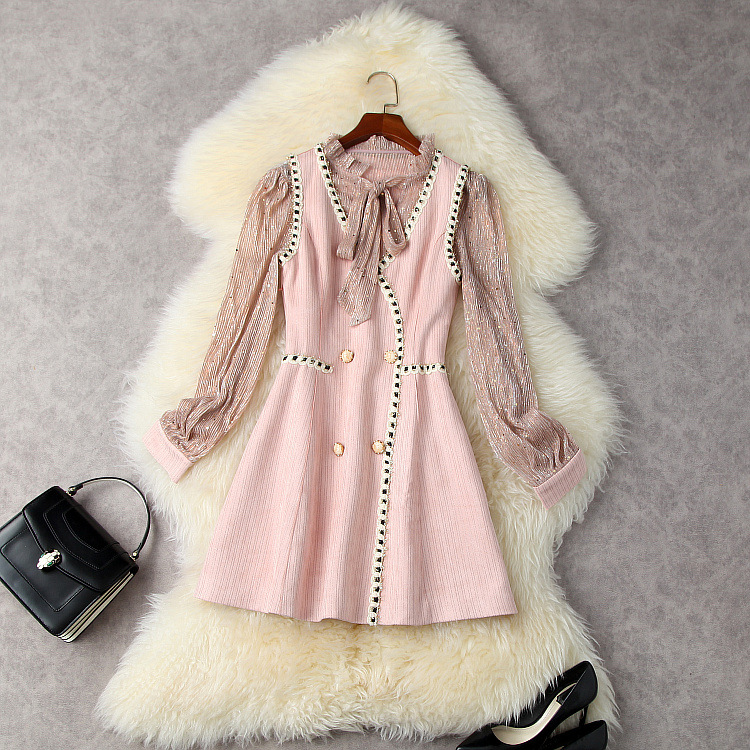 European and American women' autumn 2021 new Long sleeve bow-tied bright silk shirt sleeveless pink dress two-piece dress
European and American women' autumn 2021 new Long sleeve bow-tied bright silk shirt sleeveless pink dress two-piece dress