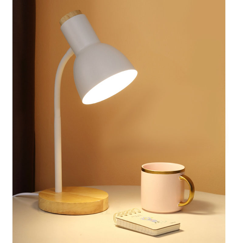 Elegant Nordic Solid Wood LED Desk Lamp - Perfect Read-Friendly Lighting Solution for Living Spaces