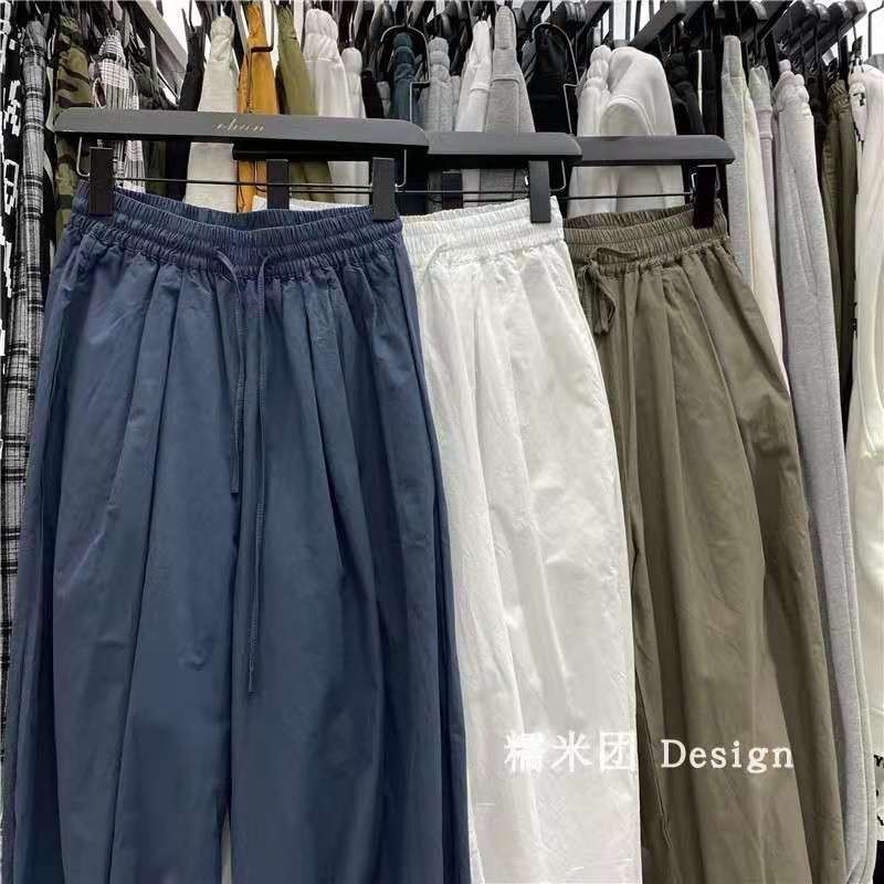 Arrival Summer Korean Style Women Loose Casual Elastic Waist Ankle-length Pants All-matched Cotton Harem T01 210512