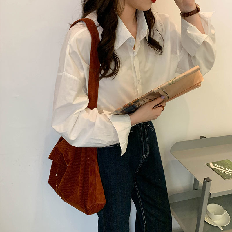 4 colors femme womens tops autumn korean ins style soild color long sleeve shirt women blouses outwear coats (X1271) 210423