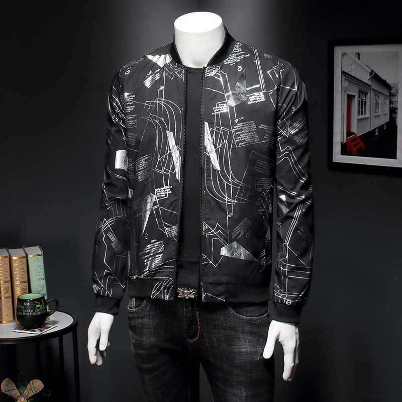 Fashion Printing Bomber Jacket Men Casual Slim Men Jackets and Coats Formal Business Windbreaker Streetwear Male Clothing M-5XL 210527