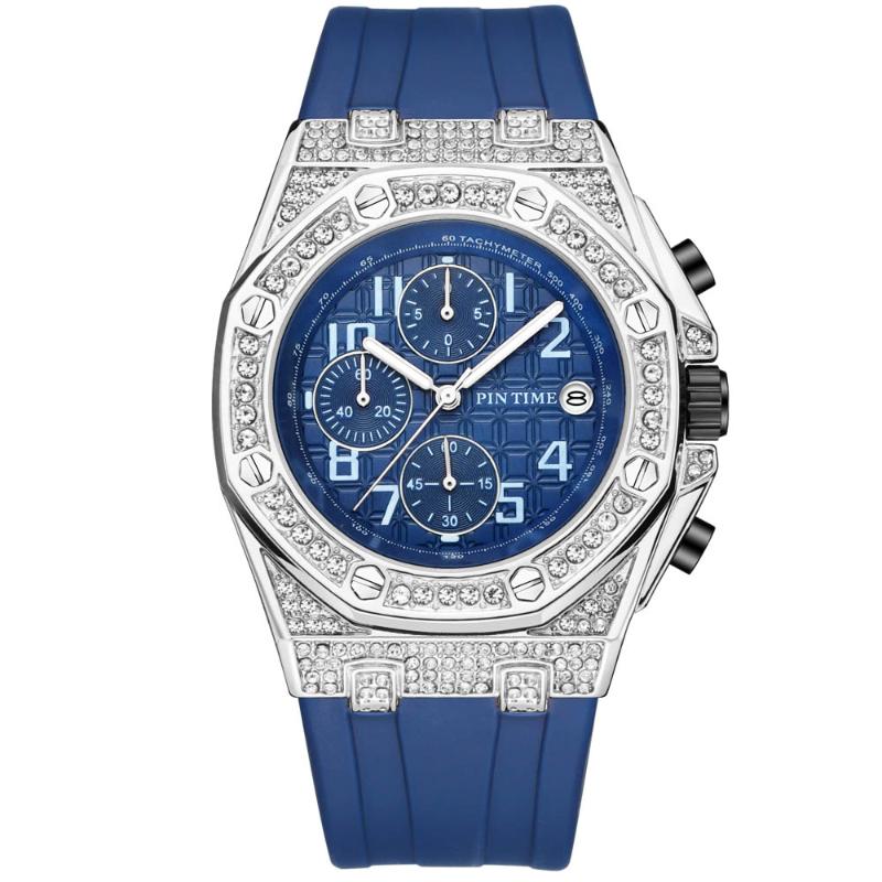 All Dial Work Men Fashion Diamond Watch Stainless Steel Iced Out Watches Quartz Blue Rubber Strap Chronograph Wristwatch Wristwatches, Slivery;brown
All Dial Work Men Fashion Diamond Watch Stainless Steel Iced Out Watches Quartz Blue Rubber Strap Chronograph Wristwatch Wristwatches, Slivery;brown