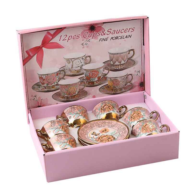 China ceramics coffee cup set ceramic dish British afternoon tea creative variety of high-grade cups 50-100ml with color box от DHgate WW