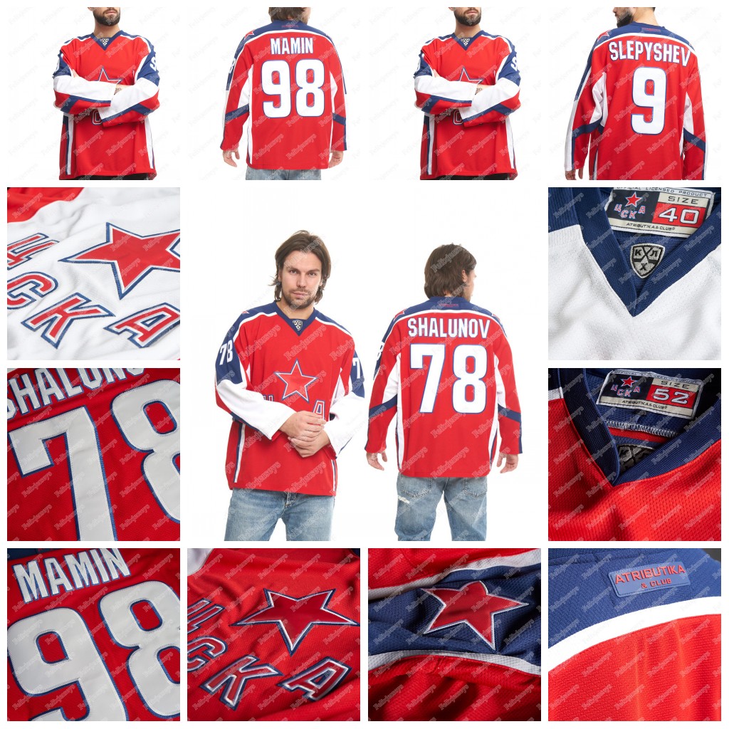 78 Shalunov Maxim UCKA KHL Hockey Jersey 9 Slepyshev Anton 11 Andronov Sergei 22 Popov Alexander A. 71 Okulov Konstantin 73 Chaika Daniil, Black;red 
78 Shalunov Maxim UCKA KHL Hockey Jersey 9 Slepyshev Anton 11 Andronov Sergei 22 Popov Alexander A. 71 Okulov Konstantin 73 Chaika Daniil, Black;red