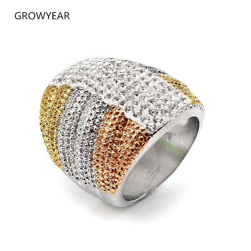 Cluster Rings Big Colorful Band Women Jewelry Silver Color Rose Gold Gold-color Steel Crystal Ring For Cocktail Party Size 8 9 6 7, Golden;silver
Cluster Rings Big Colorful Band Women Jewelry Silver Color Rose Gold Gold-color Steel Crystal Ring For Cocktail Party Size 8 9 6 7, Golden;silver