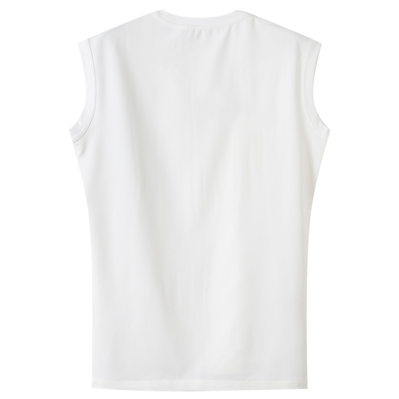 DEAT summer fashion women U-neck sleeveless pin spliced asymmetrical T-shirt female top tide WR31300L 210428