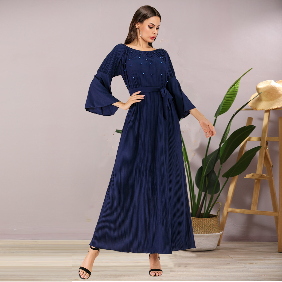 Cotton Muslim Moroccan Kaftan Abaya Dress Women Flare Sleeve Lace-up Maxi Vestido Islamic Clothing Djellaba Jilbab Musulman Ropa
Cotton Muslim Moroccan Kaftan Abaya Dress Women Flare Sleeve Lace-up Maxi Vestido Islamic Clothing Djellaba Jilbab Musulman Ropa