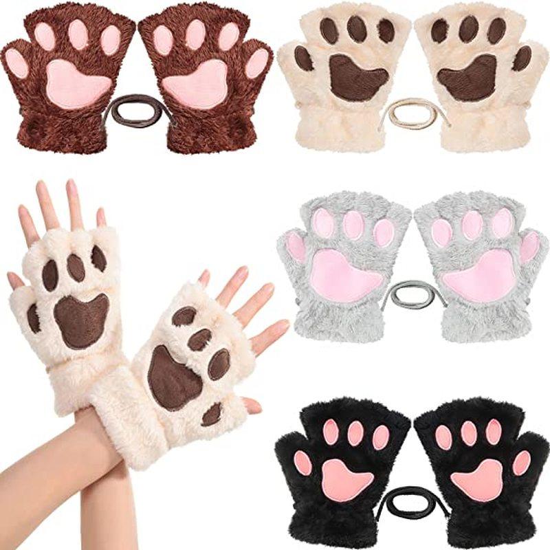 Five Fingers Gloves Winter Warm Half Finger For Women Cute Cartoon Cat Anime Kitten Thicken Fuzzy Plush Fingerless Mittens Gifts, Blue;gray
Five Fingers Gloves Winter Warm Half Finger For Women Cute Cartoon Cat Anime Kitten Thicken Fuzzy Plush Fingerless Mittens Gifts, Blue;gray