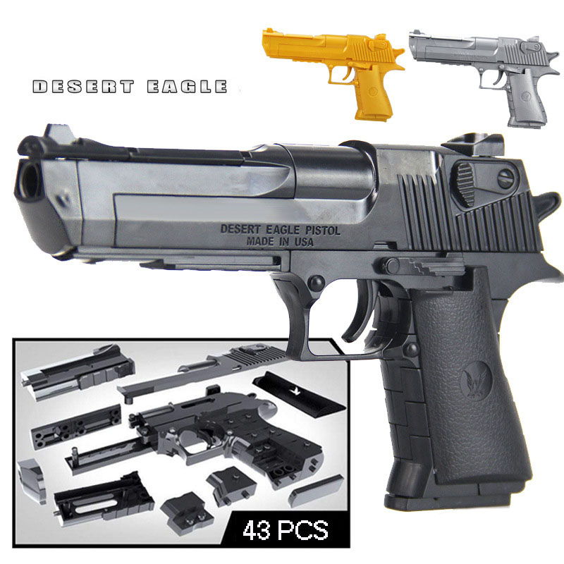 DIY Building Assembled Blocks Toys 3D Weapon Desert Eagle and Revolver Wtih Bullet Plastic Pistol Model for Children's Toy
DIY Building Assembled Blocks Toys 3D Weapon Desert Eagle and Revolver Wtih Bullet Plastic Pistol Model for Children's Toy