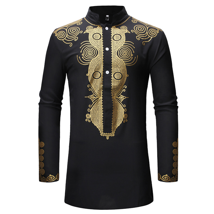 2pieces Clothing Set Black Dashiki 3D Print Shirt Tops Trousers for Man African Ethnic Dashiki T-shirt Cotton Bazin Riche 210408